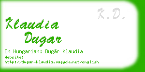 klaudia dugar business card